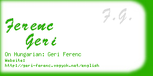 ferenc geri business card